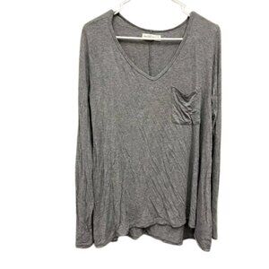 Abercrombie & Fitch Y2K Grey long Sleeve Shirt Deep V Neck SMALL